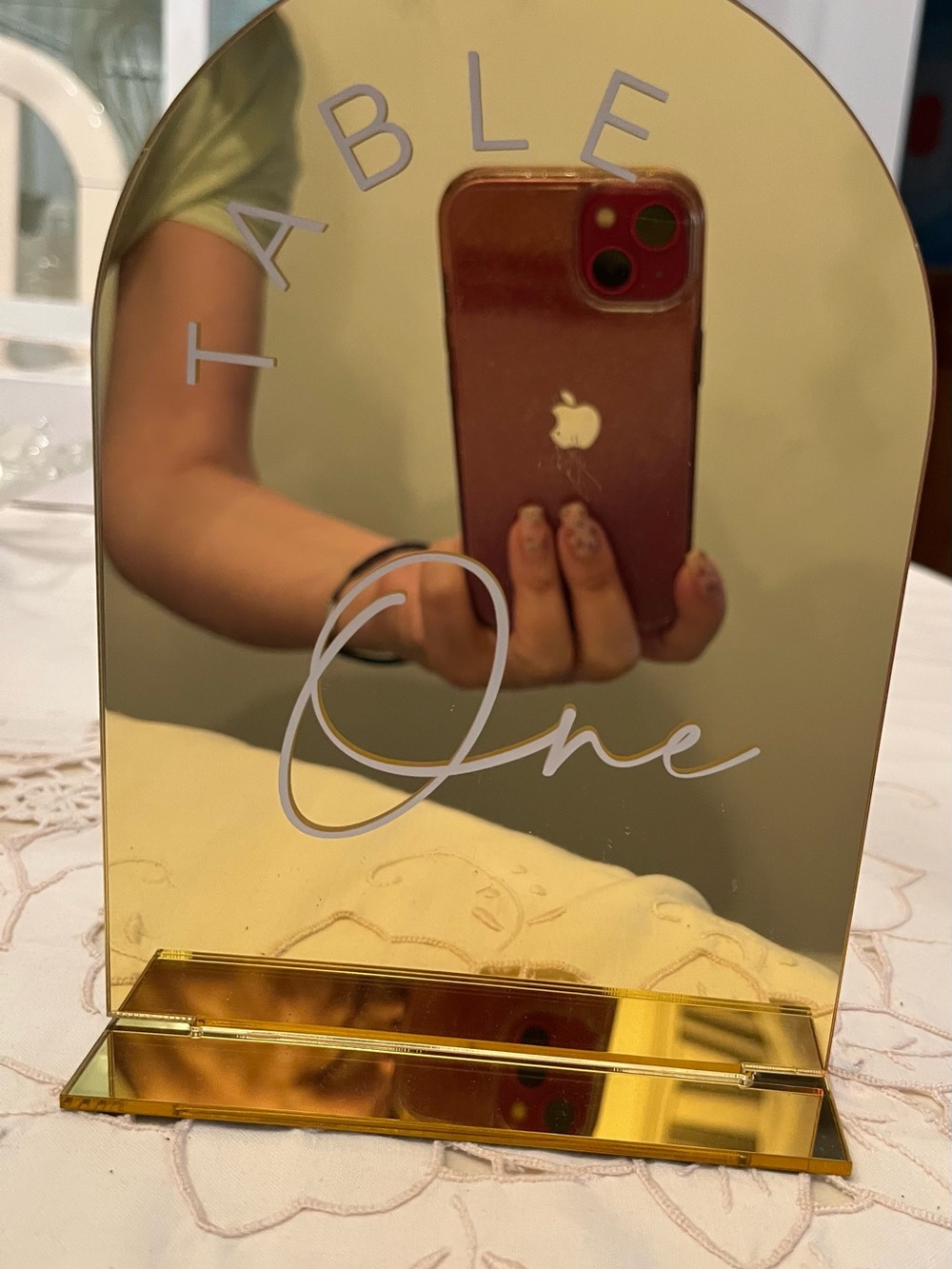 Gold Mirrored Table Top Signs-set of 20